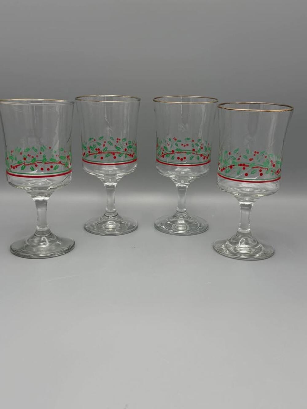 Libbey Arby’s Christmas Collection Wine Glasses (1985-1986) Set of 4